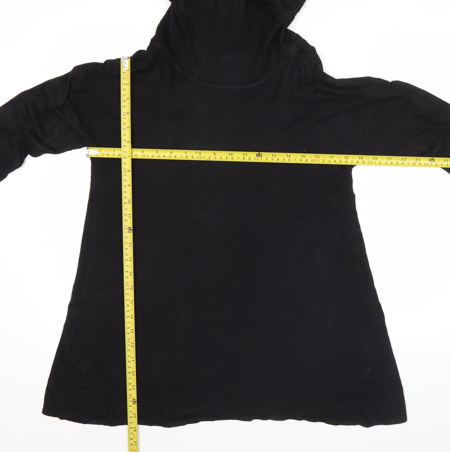 EDIT by Jeanne Beker Womens Black Roll Neck Tunic Blouse Size S