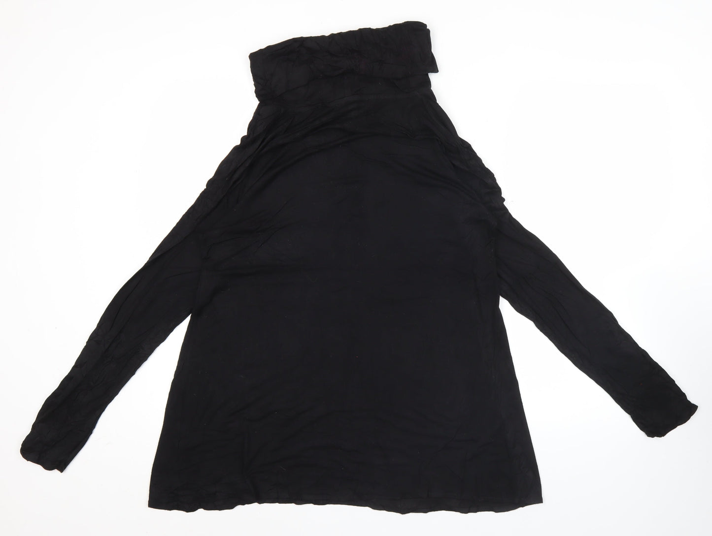 EDIT by Jeanne Beker Womens Black Roll Neck Tunic Blouse Size S