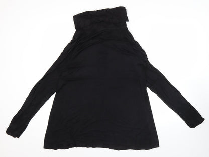 EDIT by Jeanne Beker Womens Black Roll Neck Tunic Blouse Size S