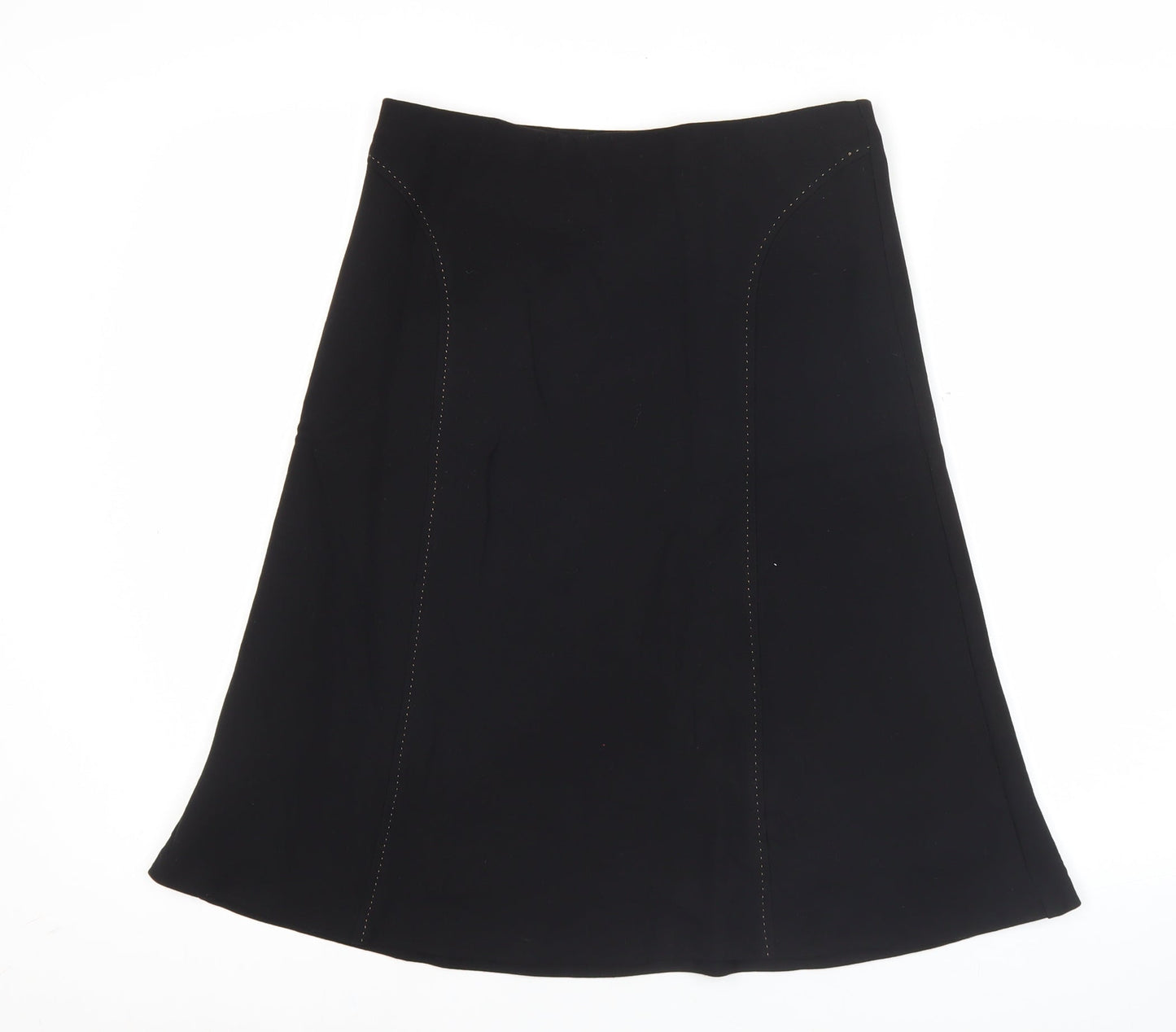 Marks and Spencer Women Black Size 10 A-Line Knee Length Skirt