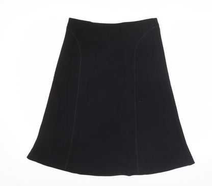 Marks and Spencer Women Black Size 10 A-Line Knee Length Skirt