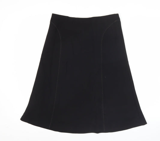Marks and Spencer Women Black Size 10 A-Line Knee Length Skirt