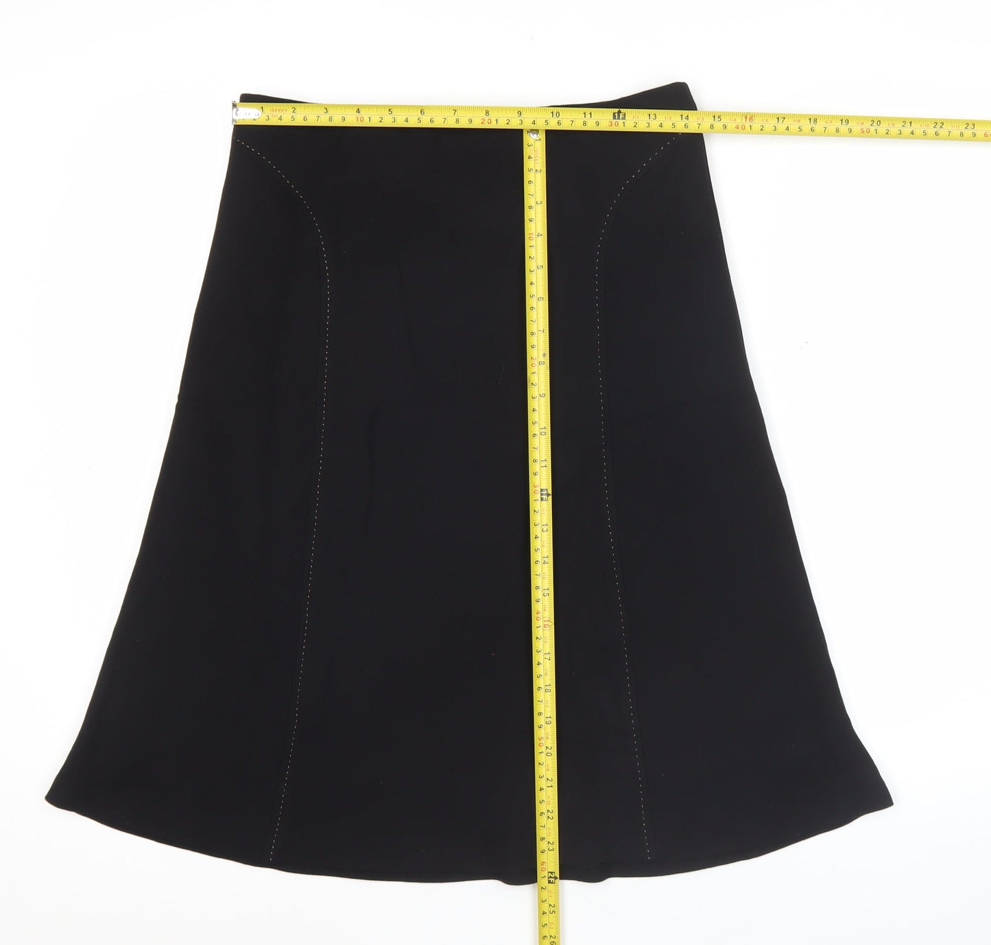 Marks and Spencer Women Black Size 10 A-Line Knee Length Skirt