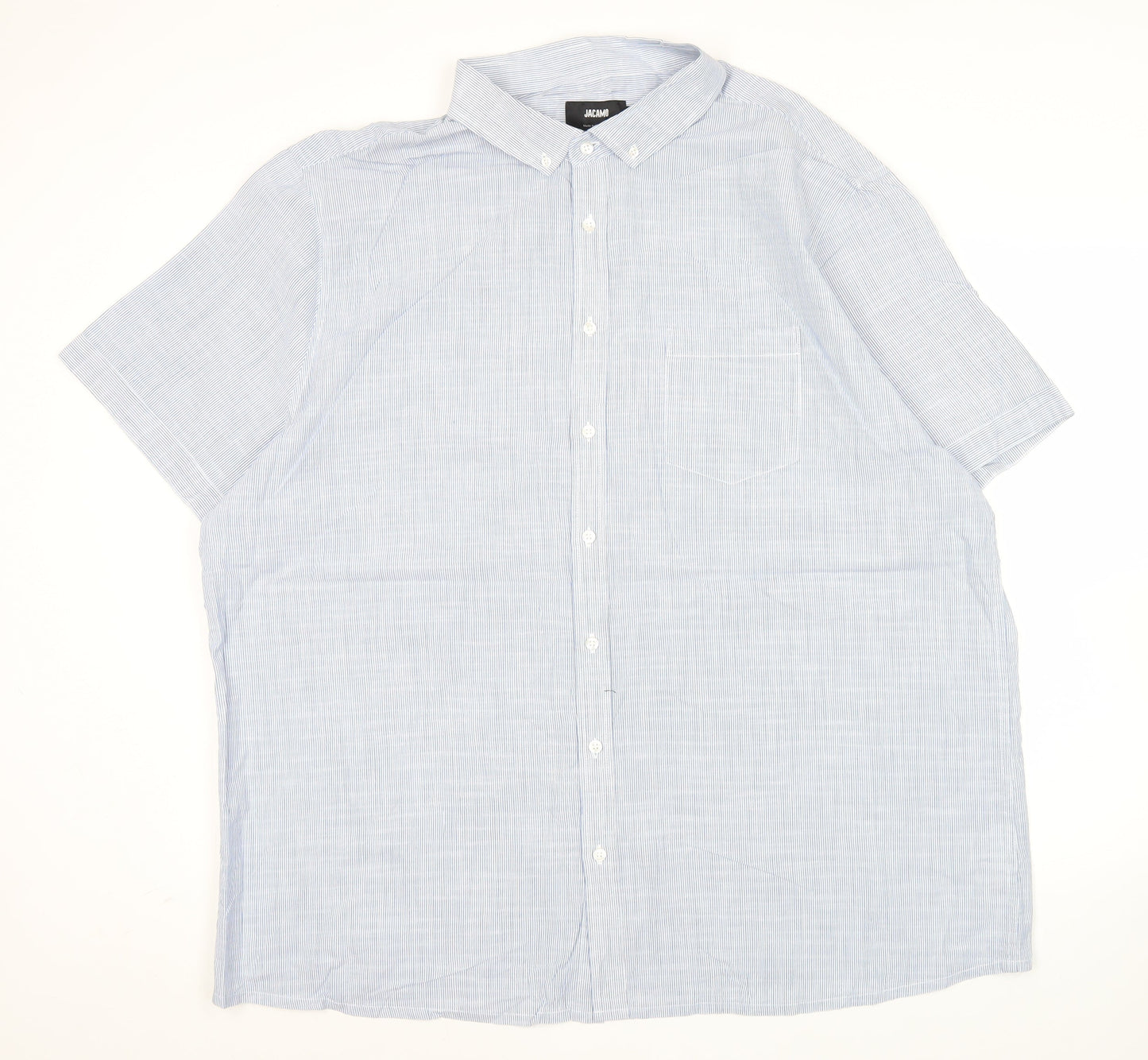 Jacamo Men’s Blue 2XL Short Sleeve Button-Down Cotton Shirt