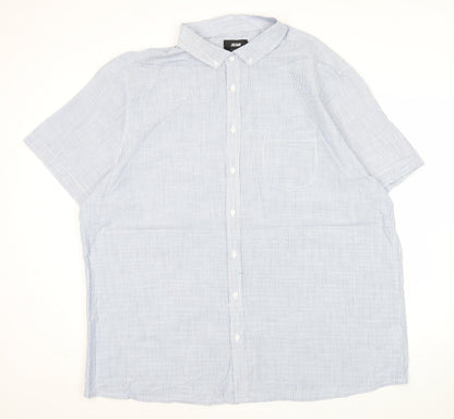 Jacamo Men’s Blue 2XL Short Sleeve Button-Down Cotton Shirt