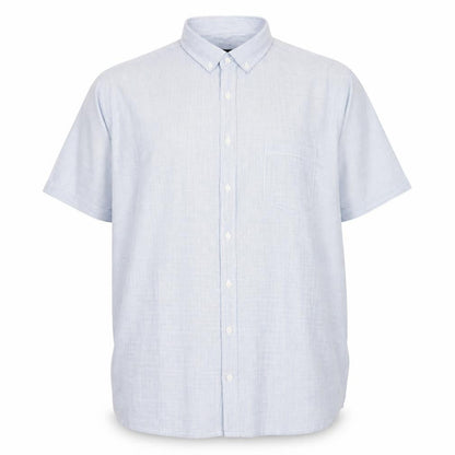 Jacamo Men’s Blue 2XL Short Sleeve Button-Down Cotton Shirt