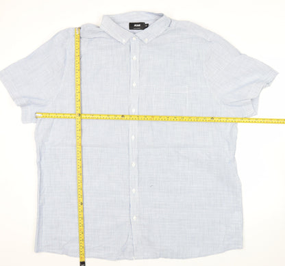 Jacamo Men’s Blue 2XL Short Sleeve Button-Down Cotton Shirt