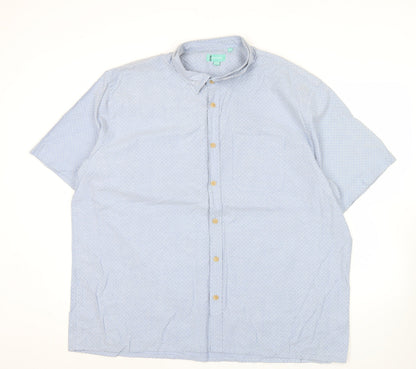 Southbay Men’s Blue Polka Dot Cotton Short Sleeve Button-Up Shirt XL