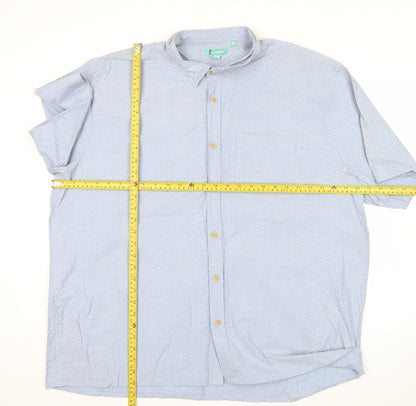 Southbay Men’s Blue Polka Dot Cotton Short Sleeve Button-Up Shirt XL