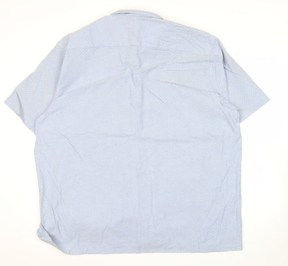 Southbay Men’s Blue Polka Dot Cotton Short Sleeve Button-Up Shirt XL