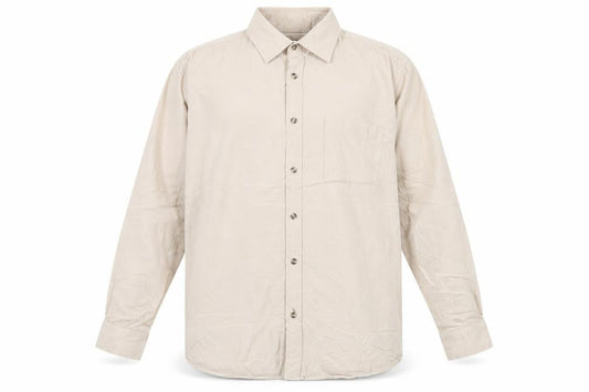 Marks and Spencer Mens Beige 17in Chest 43 Long Sleeve Cotton Shirt