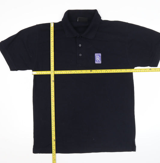 Ultimate Clothing Co Men’s Black Polo Shirt Size M Rolls Royce Logo