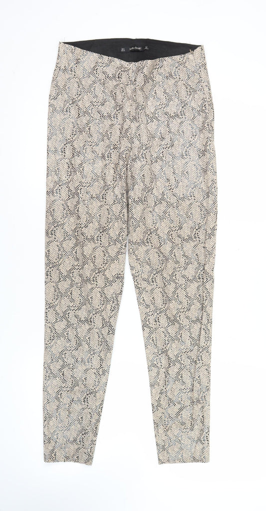 Zara Basic Women’s Beige Snake Print Leggings Size S Slim Fit