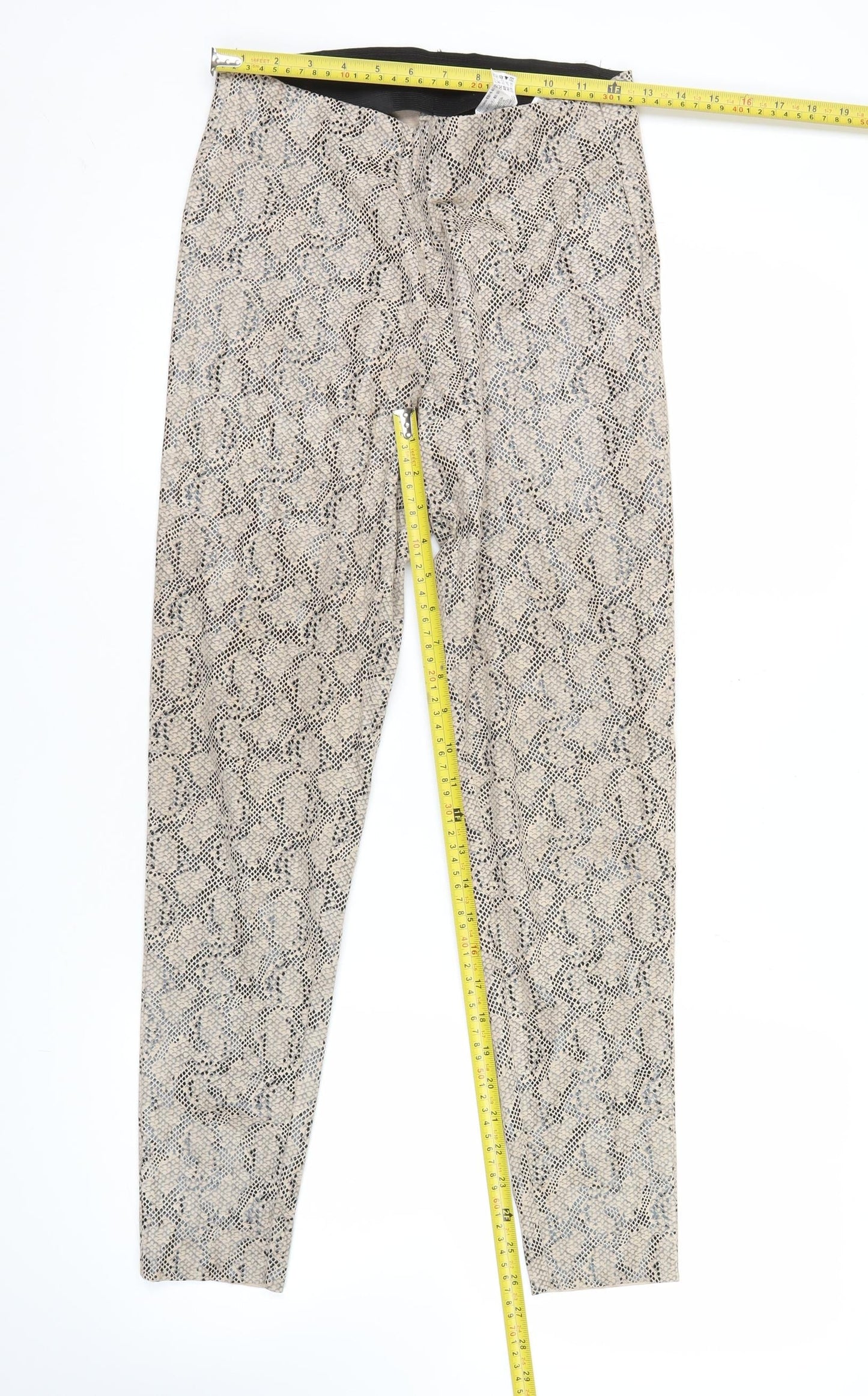 Zara Basic Women’s Beige Snake Print Leggings Size S Slim Fit