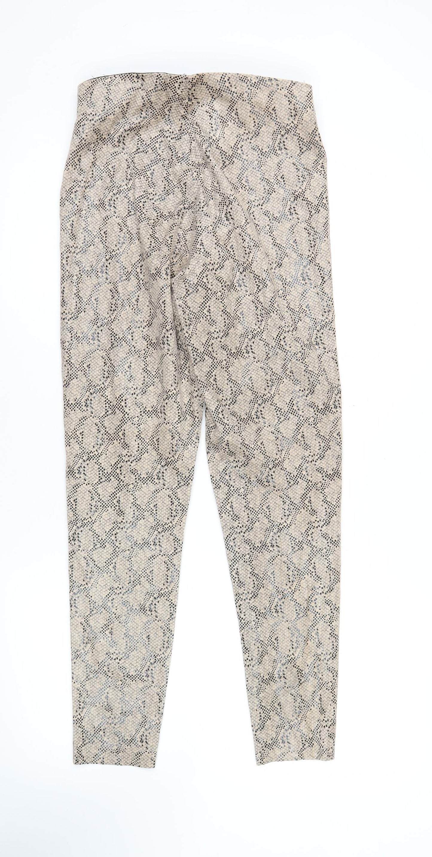 Zara Basic Women’s Beige Snake Print Leggings Size S Slim Fit