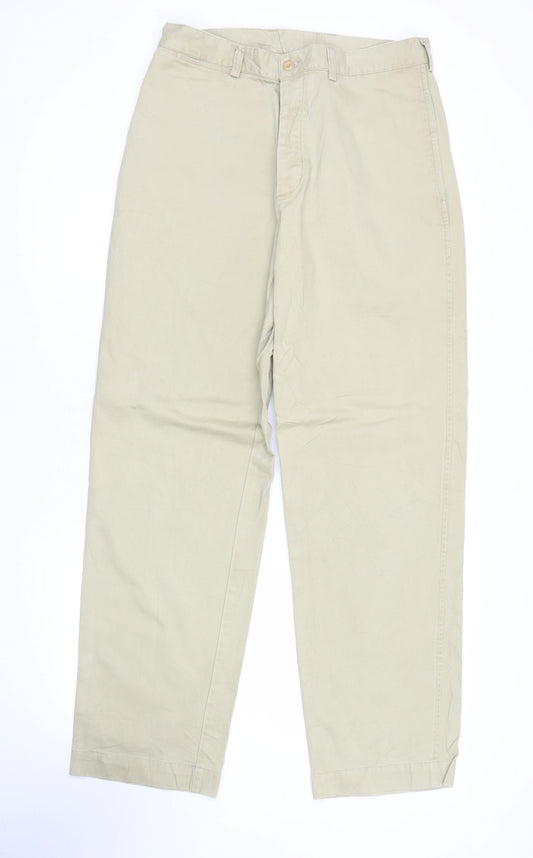 Racing Green Mens Beige Chino Trousers 32R Straight Cotton