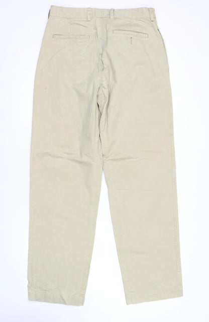 Racing Green Mens Beige Chino Trousers 32R Straight Cotton
