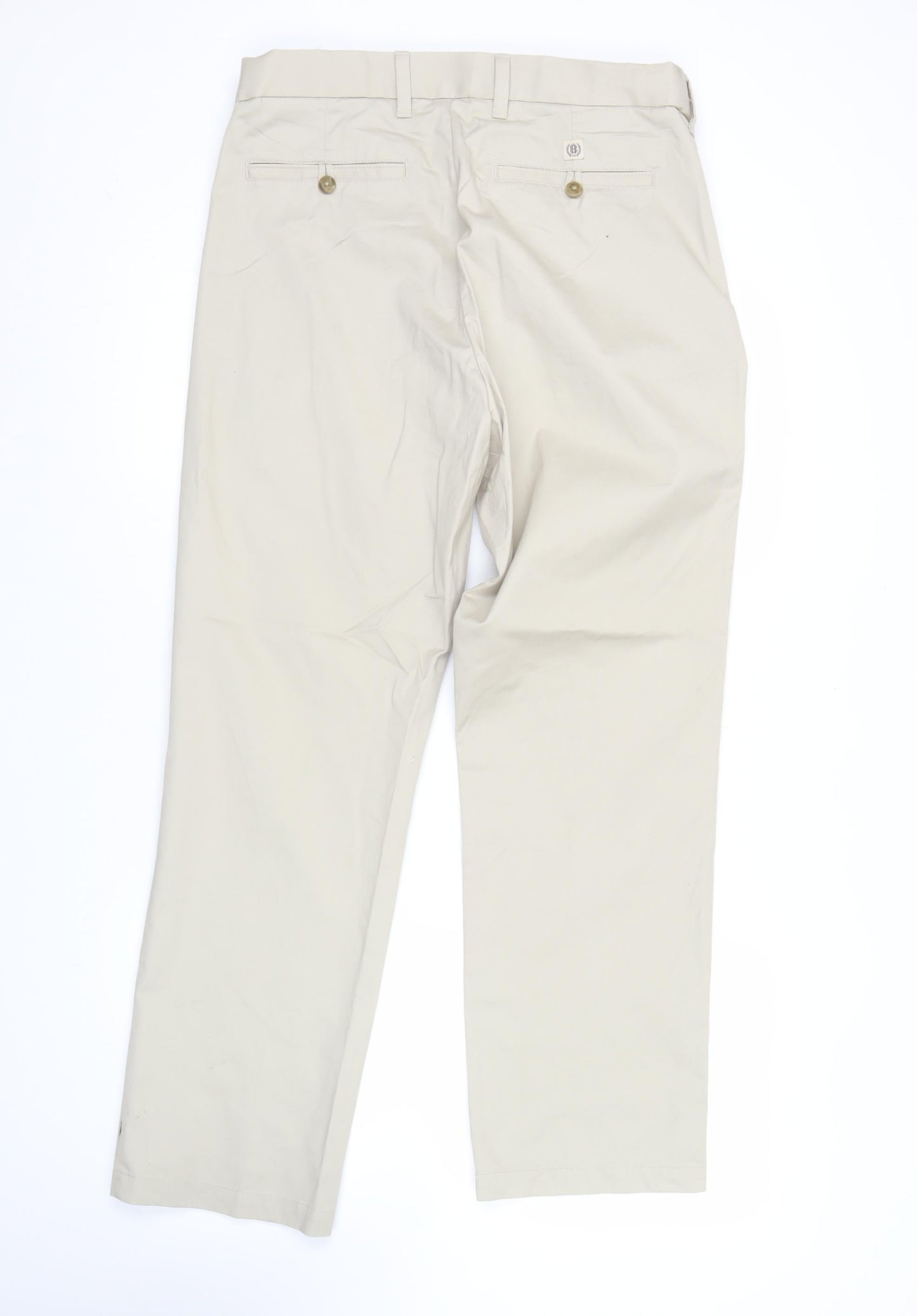 Marks and Spencer Blue Harbour Men's Beige Chino Trousers 32W 29L Regular Fit