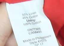 J.Crew Womens Pink Linen Cotton Elastic Waist Skirt Size 12