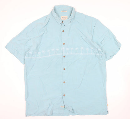Quiksilver Waterman Men’s Blue 2XL Short Sleeve Hawaiian Shirt