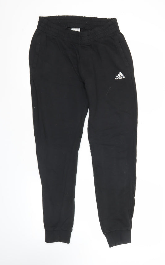 Adidas Womens Black Jogger Trousers Size 8-10 Cotton Blend