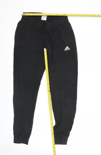 Adidas Womens Black Jogger Trousers Size 8-10 Cotton Blend