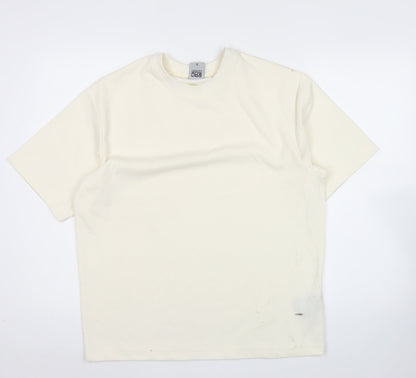 DRY Essentials Men’s Ivory Short Sleeve Cotton Blend T-Shirt Size S
