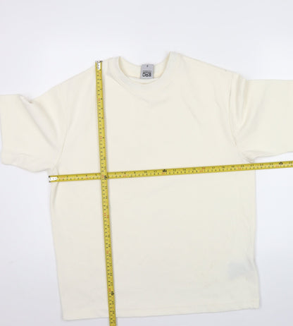DRY Essentials Men’s Ivory Short Sleeve Cotton Blend T-Shirt Size S