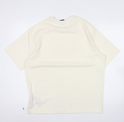 DRY Essentials Men’s Ivory Short Sleeve Cotton Blend T-Shirt Size S
