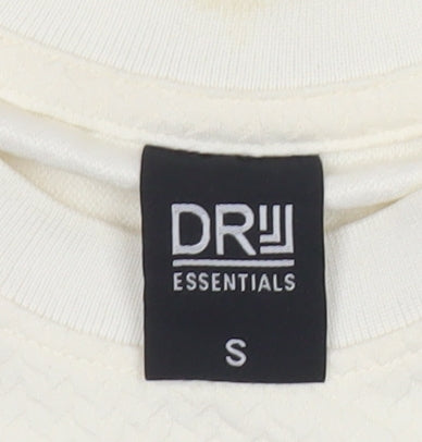 DRY Essentials Men’s Ivory Short Sleeve Cotton Blend T-Shirt Size S