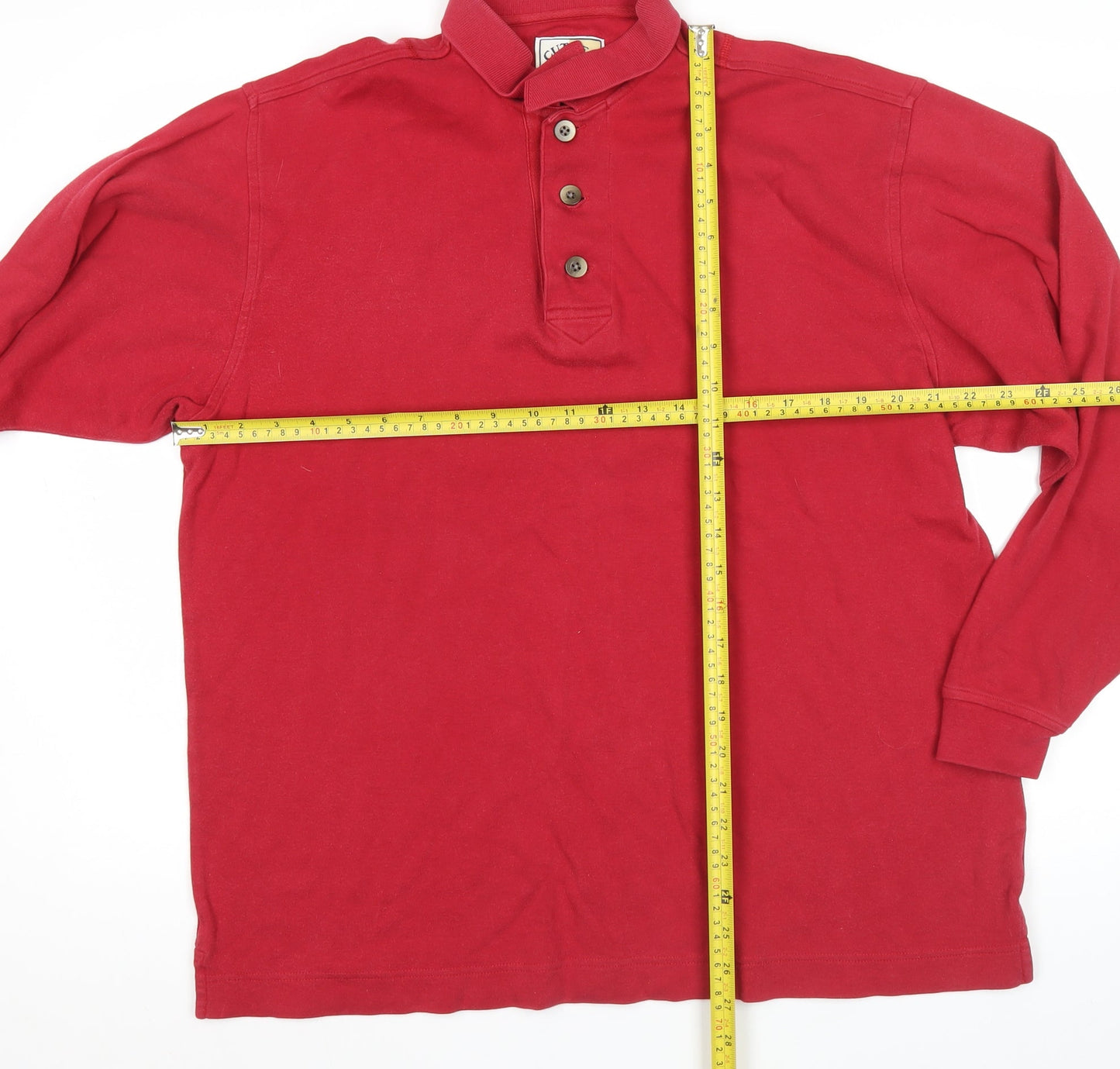 Mens UK Size L Cutter & Buck Red Henley Sweatshirt