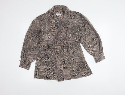 Womens UK Size 10 Topshop Multicoloured Wrap Blouse