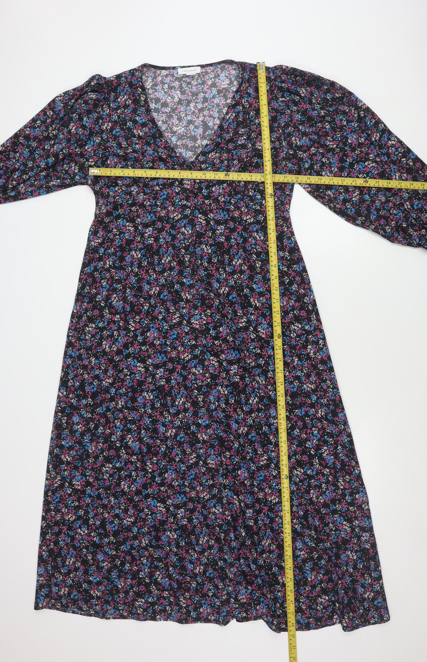 Topshop Maternity Womens Multicoloured Floral V-Neck Dress UK 12