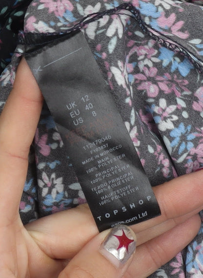 Topshop Maternity Womens Multicoloured Floral V-Neck Dress UK 12