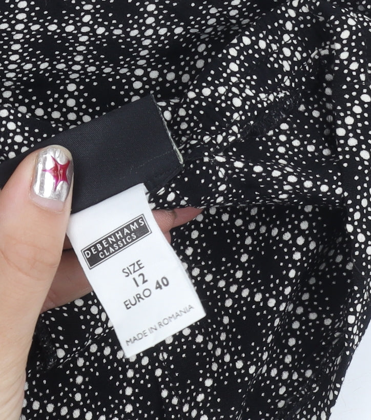 Debenhams Womens Black Size 12 Pencil Skirt Viscose Workwear