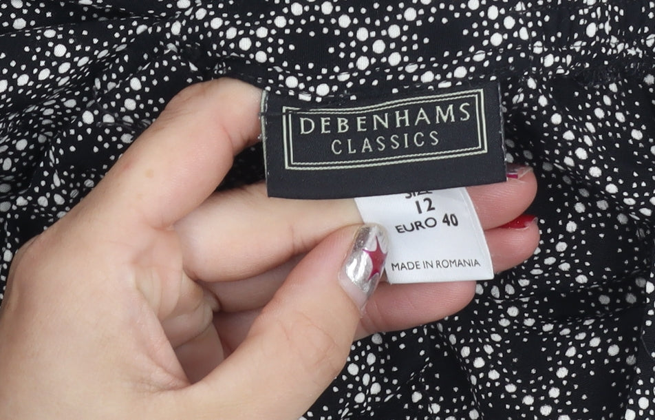 Debenhams Womens Black Size 12 Pencil Skirt Viscose Workwear