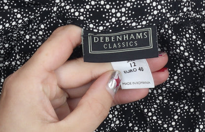 Debenhams Womens Black Size 12 Pencil Skirt Viscose Workwear