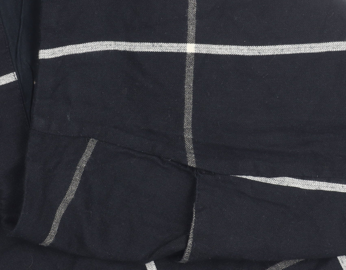 Fat Face Womens Black Check Pencil Skirt Size 12 Cotton Workwear