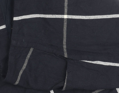 Fat Face Womens Black Check Pencil Skirt Size 12 Cotton Workwear