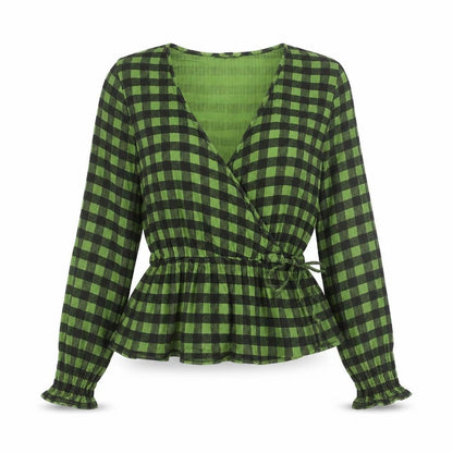 Womens UK Size 8 Nasty Gal Green Wrap Blouse