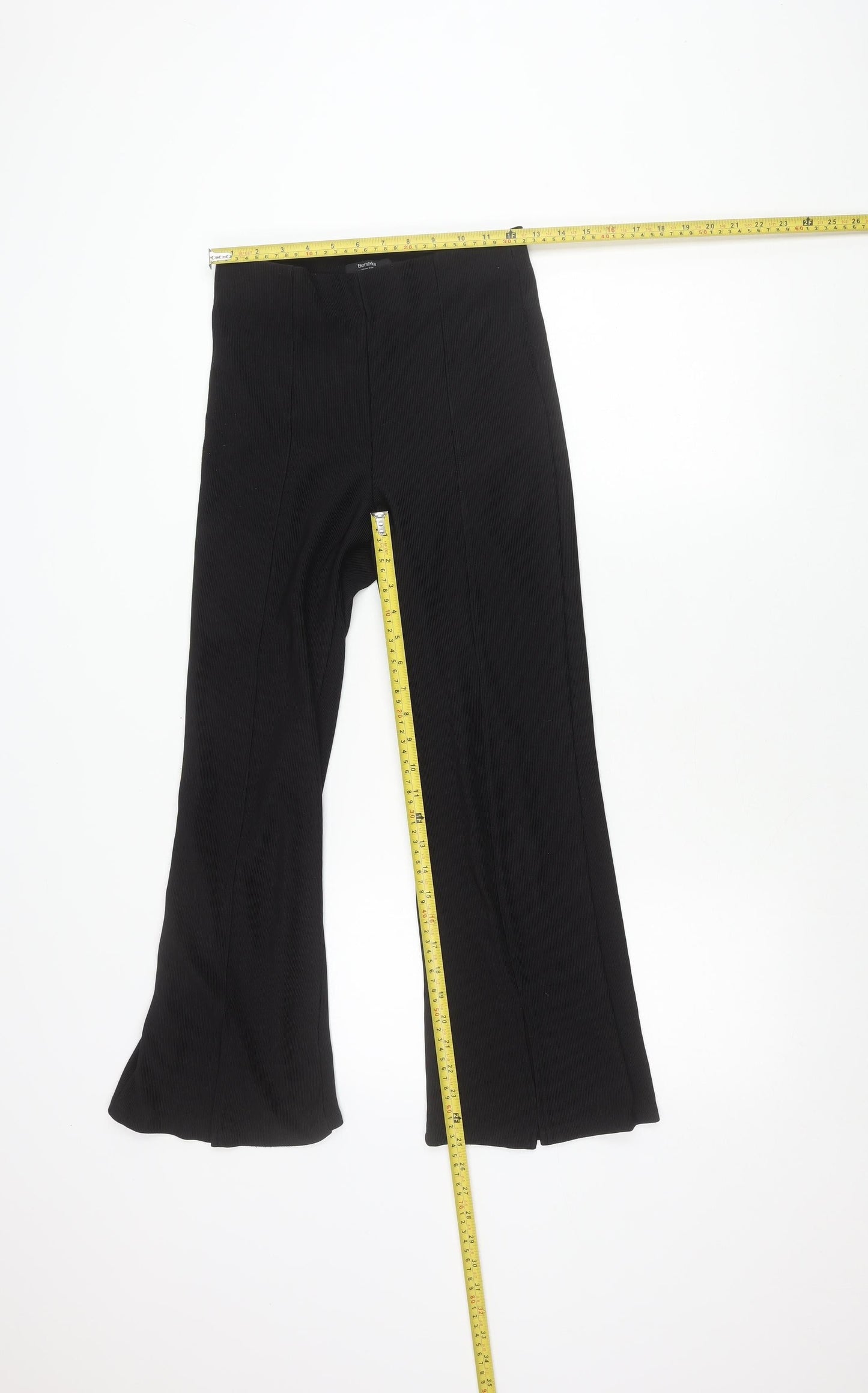 Bershka Womens Black Size 12 Flared Trousers Regular Fit