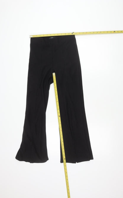 Bershka Womens Black Size 12 Flared Trousers Regular Fit