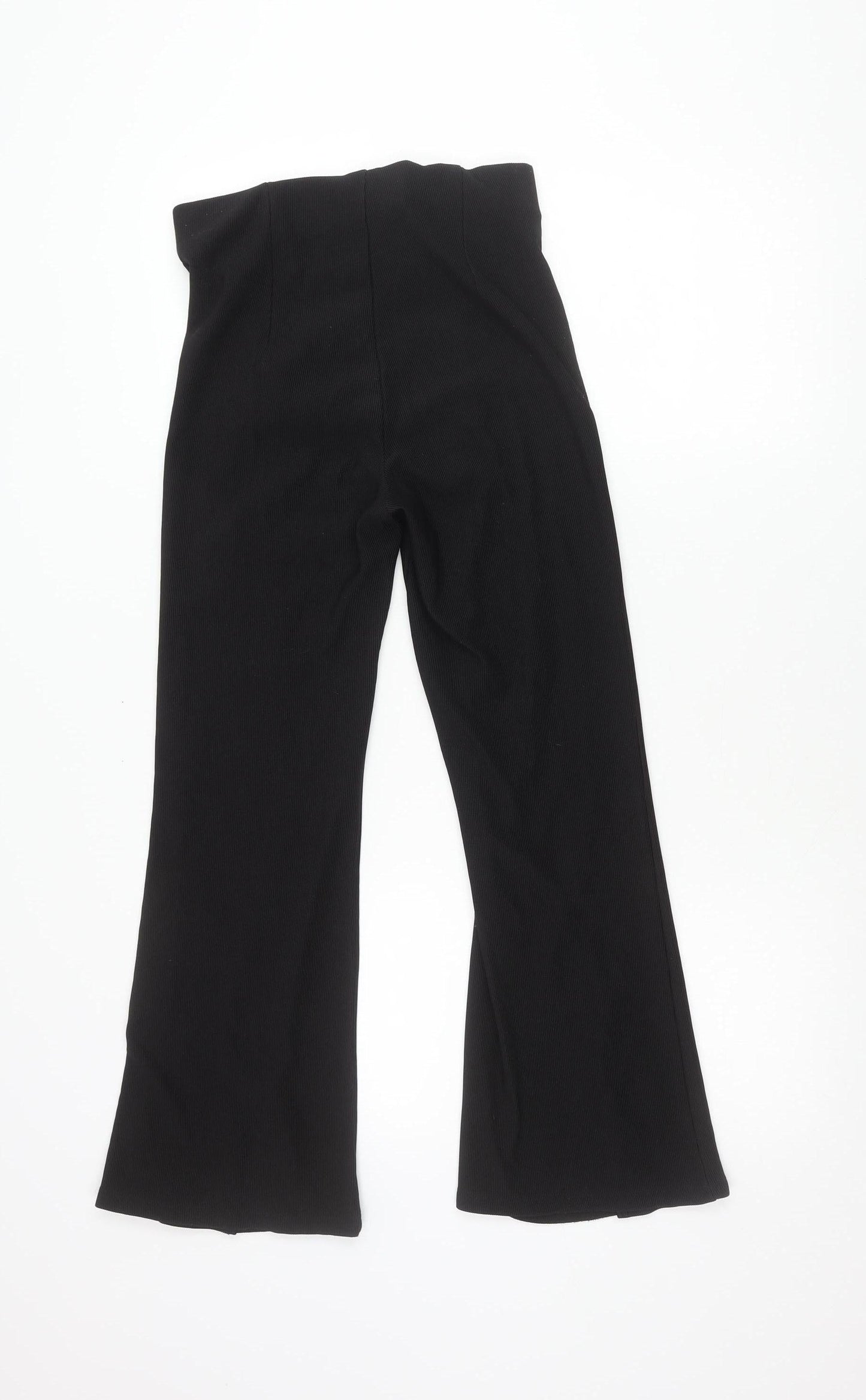Bershka Womens Black Size 12 Flared Trousers Regular Fit