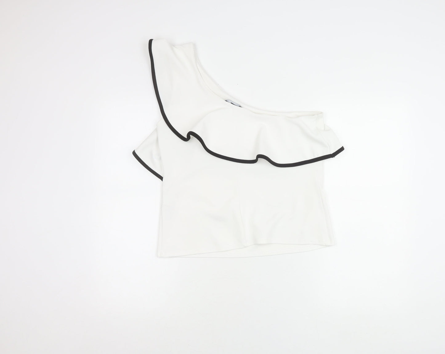 Womens UK Size 14 New Look White Cropped Blouse