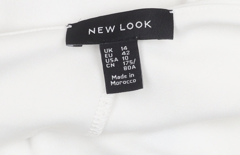 Womens UK Size 14 New Look White Cropped Blouse