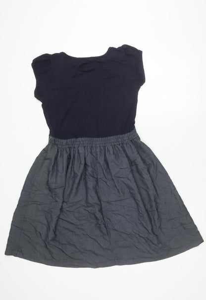 Promod Women’s Blue Grey Fit & Flare Knee Length Dress Size 10