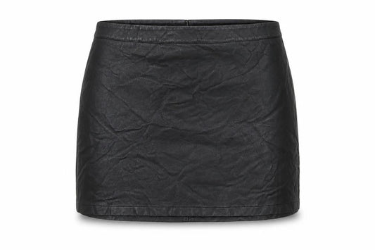 Front view of Red Herring Women’s Black Faux Leather Pencil Skirt, size UK 10