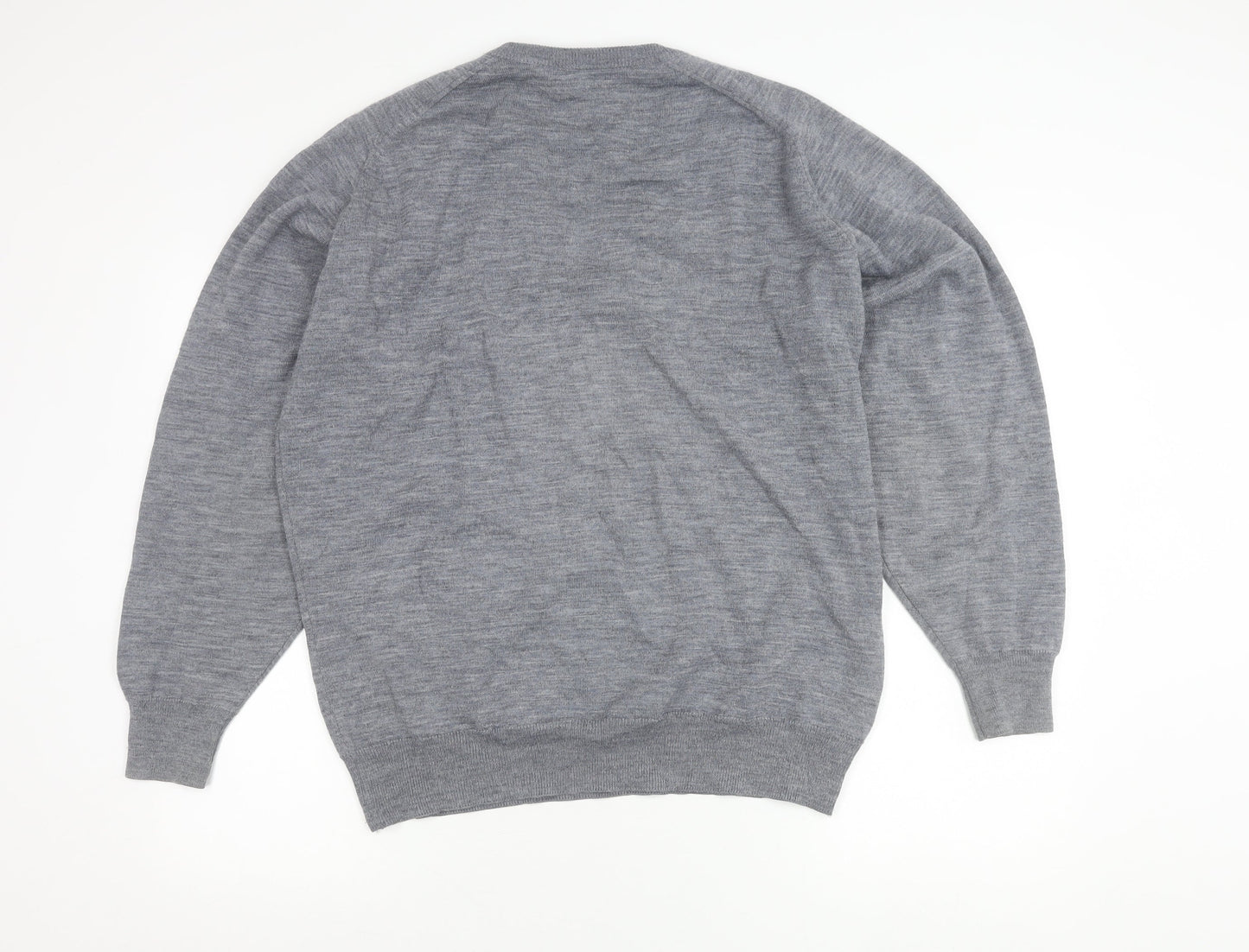 Wolsey Men's Grey Wool V-Neck Jumper Pullover Sweater XL