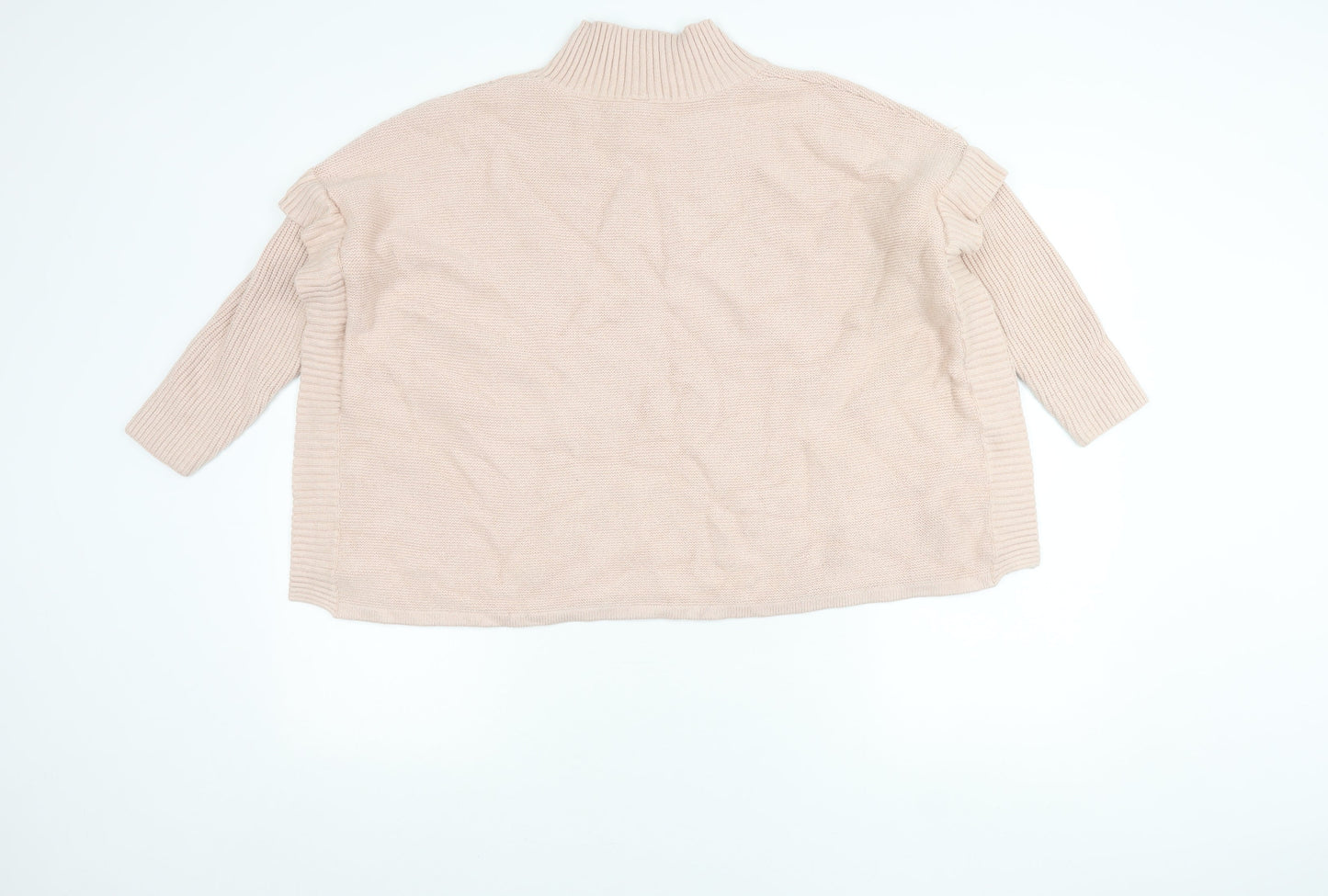 Marla Wynne Women’s Beige Mock Neck Pullover Jumper Size M
