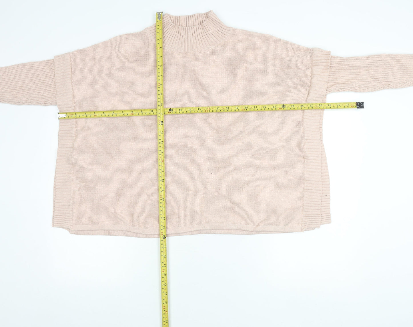 Marla Wynne Women’s Beige Mock Neck Pullover Jumper Size M